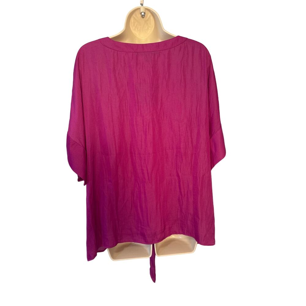 Marc New York Andrew Marc Very Berry Front Tie Knot Blouse XL M3MTC004 - Picture 3 of 7